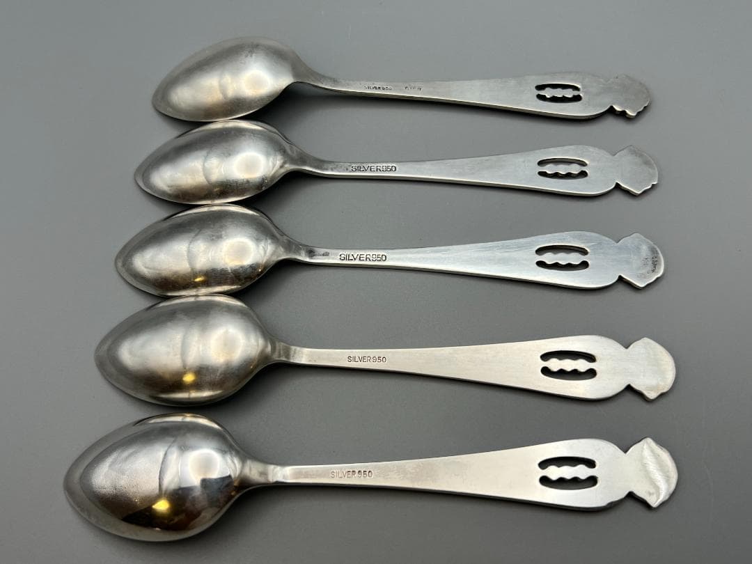 SILVER 950　刻印　スプーン　５点セット　重量約90g　銀食器 銀細工