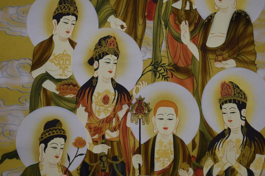 真作/寛斎/十三佛図/桐共箱付/布袋屋掛軸HF-491