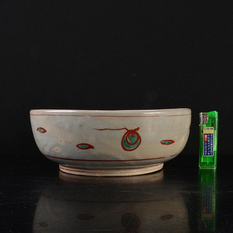 須佐焼(山口県)　古須佐　呉須赤絵写　鉢　時代箱付　M　R6082