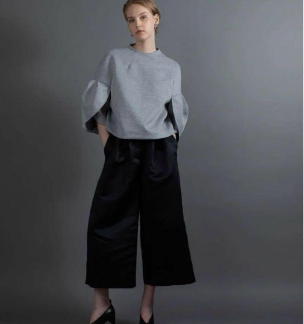 HEVE サテンガウチョパンツ36 ブラック