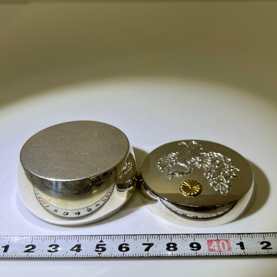 平成2年　純銀　天皇御即位記念鳳凰文ボンボニエール　共箱　東Y7-0804⭐︎1F