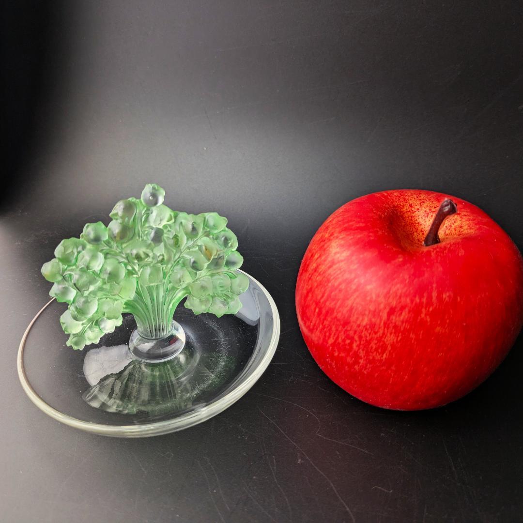 いちりんりんさん専用ルネ・ラリック幸運の鈴蘭ミュゲ緑彩パティナリングディッシュ希