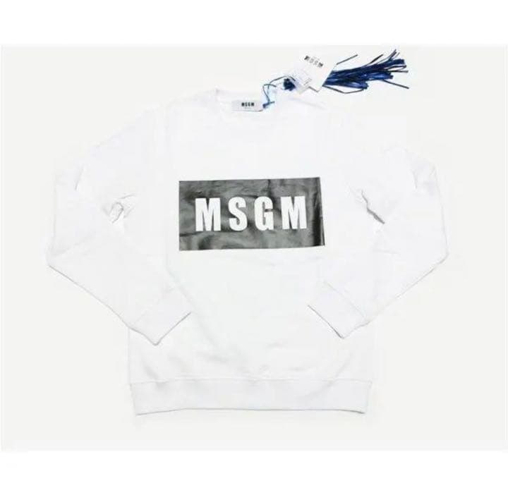 MSGM エムエスジーエム クルーネック スウェット ホワイト メンズ 白