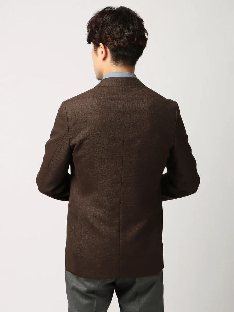 H*N様 ブラウン シングル ビジネス　ジャケットCANONICO／ウールメッシ