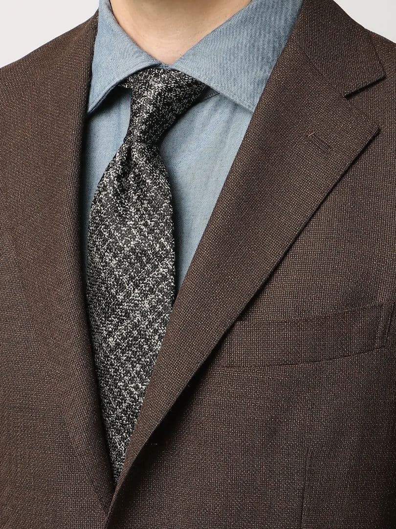 H*N様 ブラウン シングル ビジネス　ジャケットCANONICO／ウールメッシ