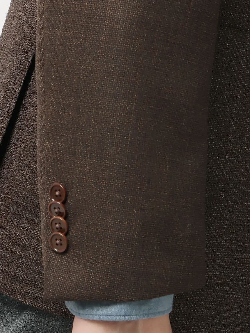 H*N様 ブラウン シングル ビジネス　ジャケットCANONICO／ウールメッシ