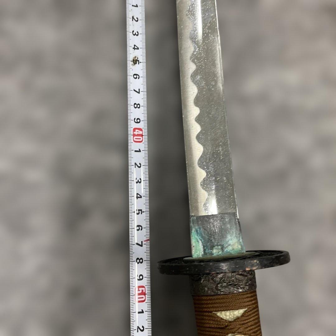 未開刃，模造刀、白鞘 刀 剣 長尺模造刀 模擬刀 劇亀甲模様の反り刀 赤い鞘付き