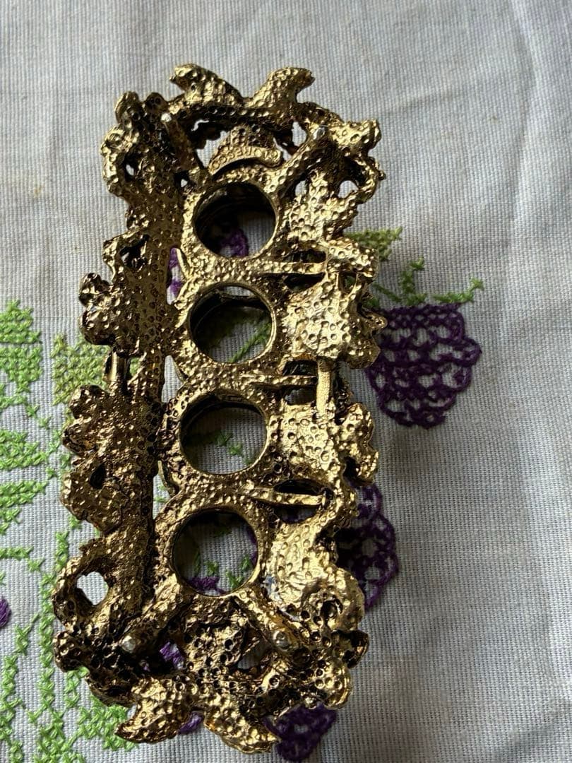 フランス　アンティーク　オルモル　リップスティック　ブラシ　ホルダー　真鍮　レア