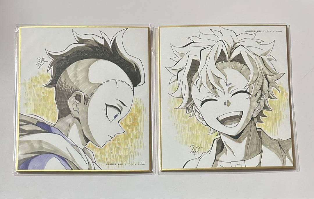 鬼滅の刃　Webくじ　刀鍛冶の里　放送一周年記念　複製ミニ色紙　不死川実弥　玄弥