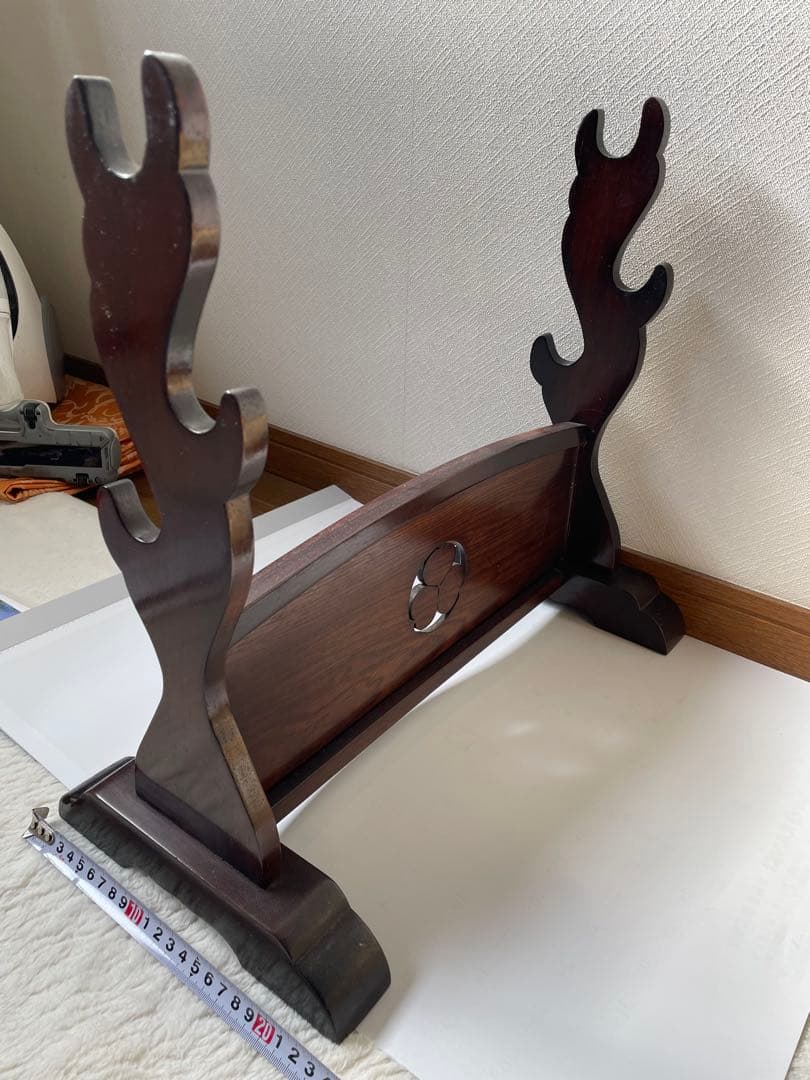 刀掛け　三本掛け　唐木無垢材