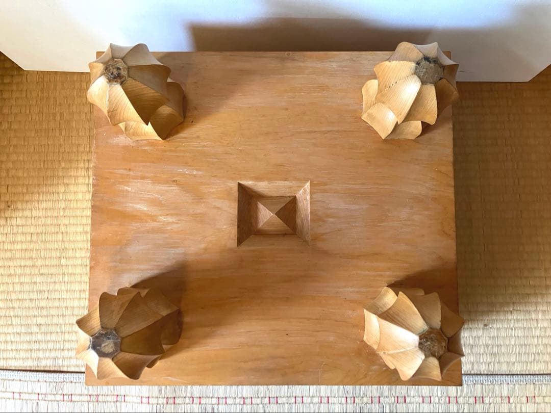 昭和レトロ　脚付碁盤7.7寸　板目