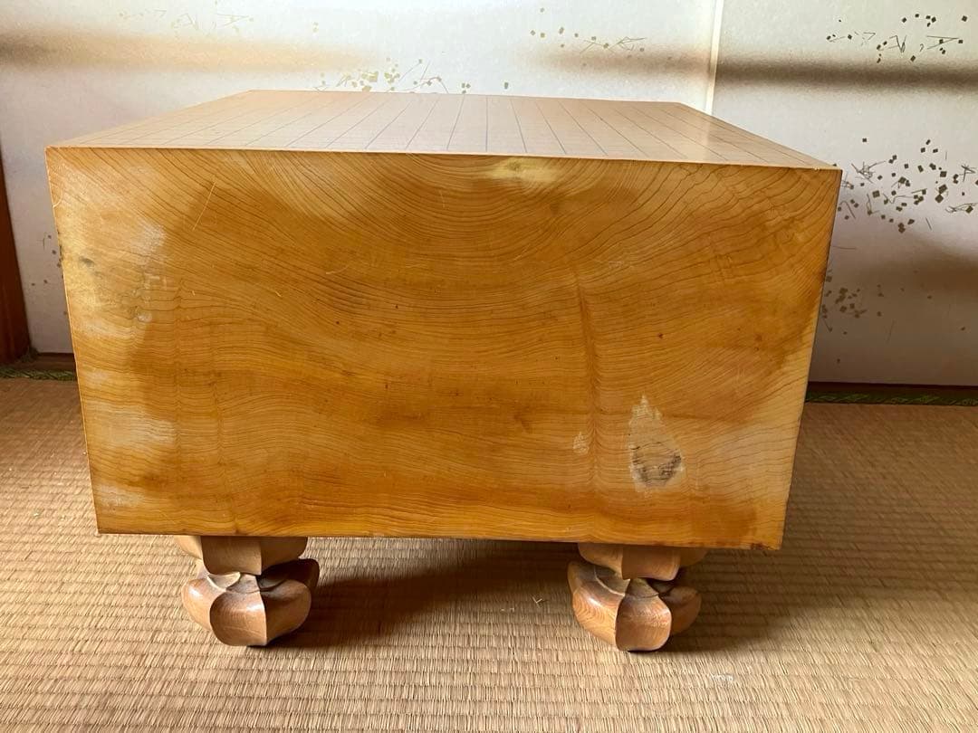 昭和レトロ　脚付碁盤7.7寸　板目