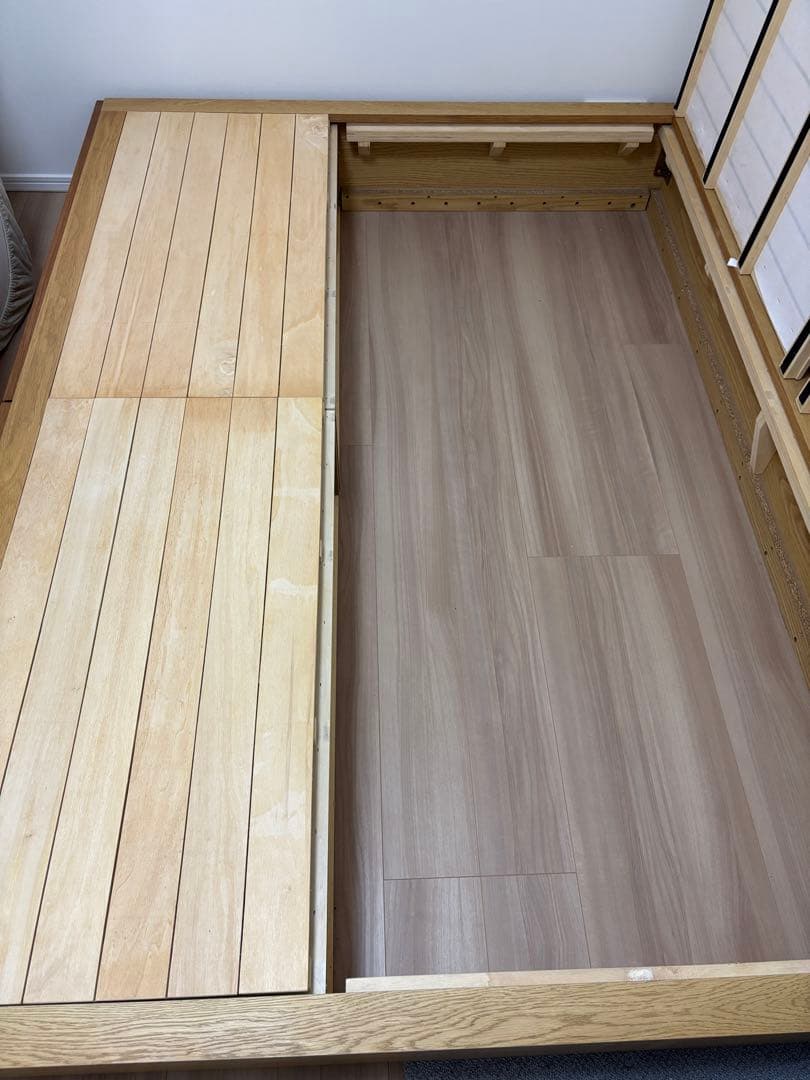 【2/6に削除予定】無印良品　収納ベッド・ダブル・オーク材
