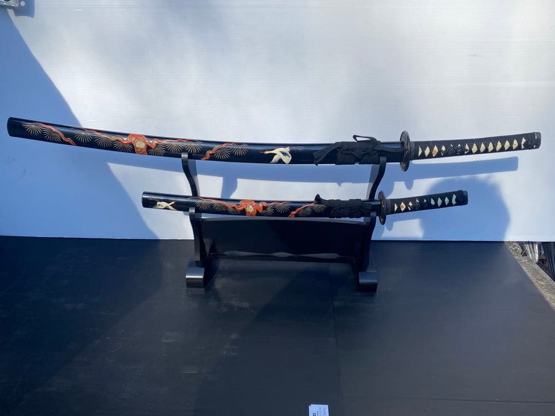 【鞘希少柄‼️】日本刀模造刀　大刀小刀台座セット