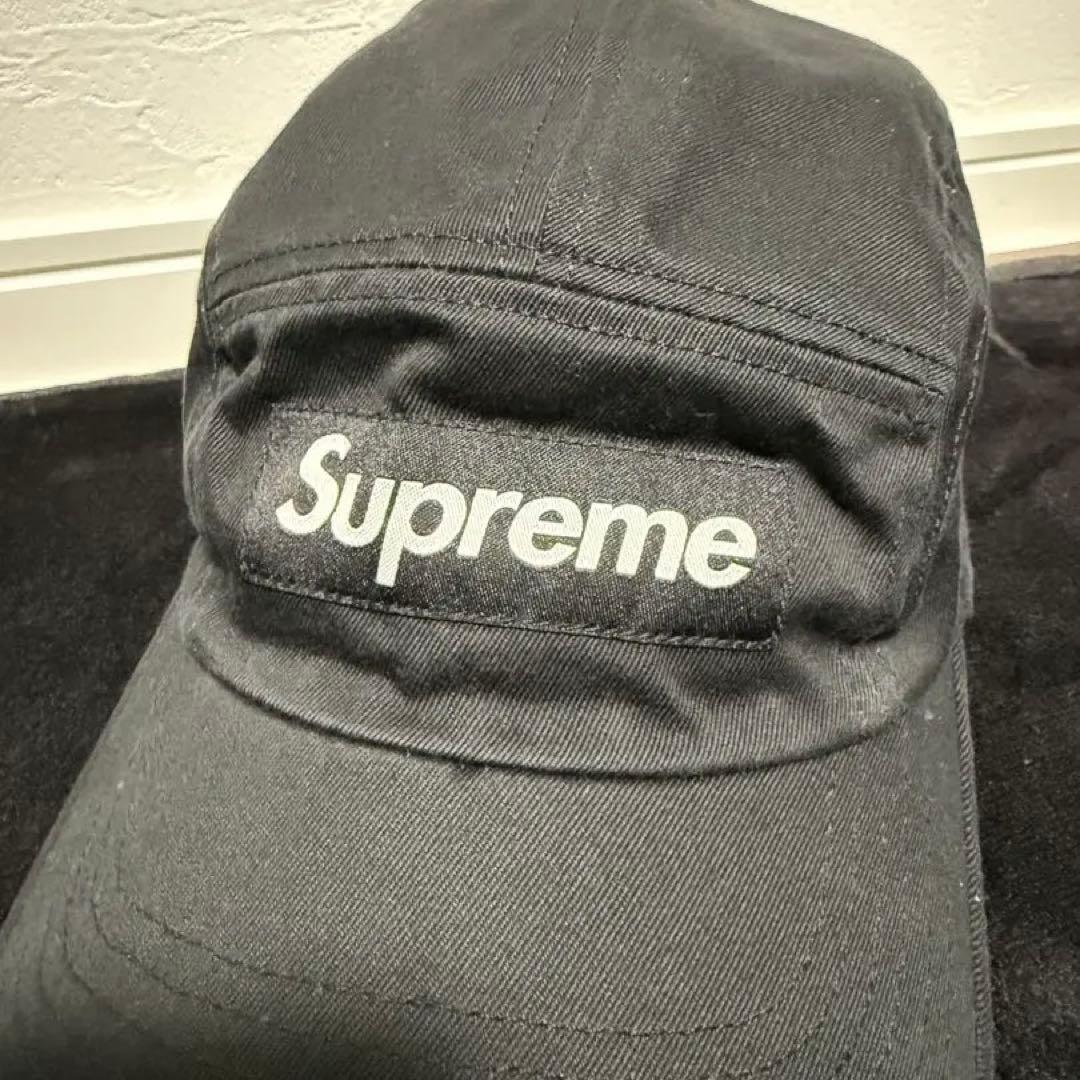 Supreme washed chino twill camp cap ブラック