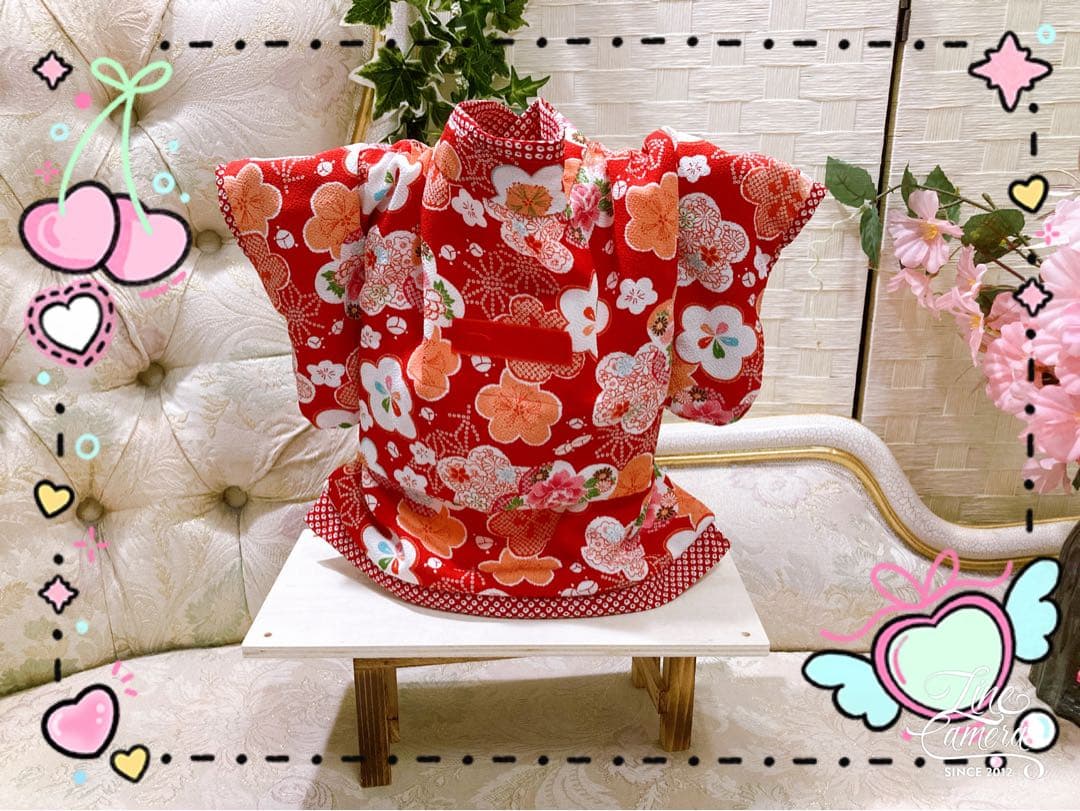 B388.pon2pan2☆犬オーダー☆お引きずりお着物☆犬2ウェイお着物