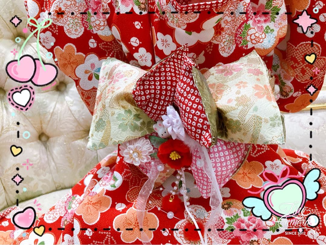 B388.pon2pan2☆犬オーダー☆お引きずりお着物☆犬2ウェイお着物