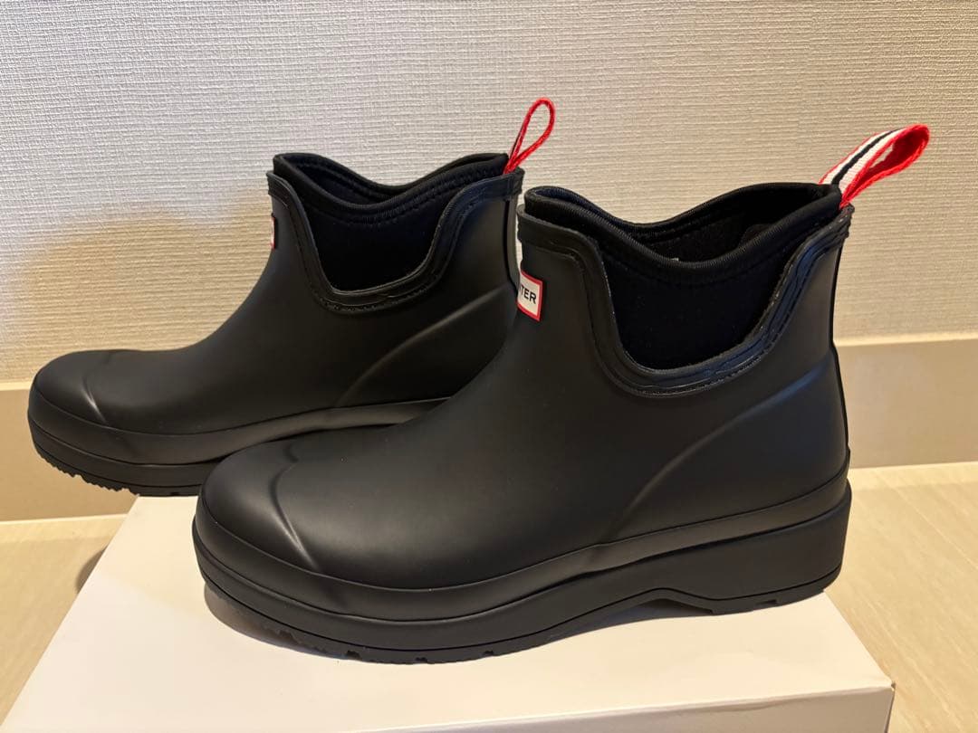 HUNTER ブラック ショートレインブーツ