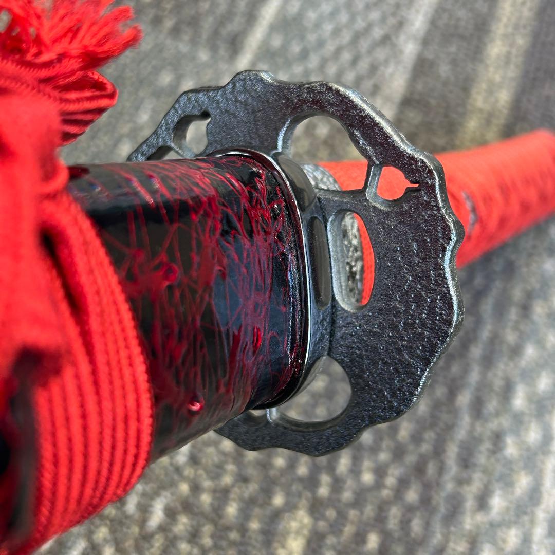 ジ*ム様 1113 模造刀 赤 レッド 約1m5cm アンティーク 美術品 舞踏