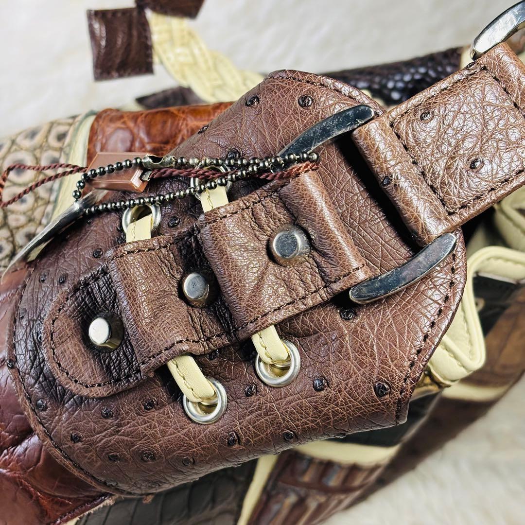 JRA クロコダイル　ハンドバッグ　オーストリッチ　ラージクロコ　スモールクロコ