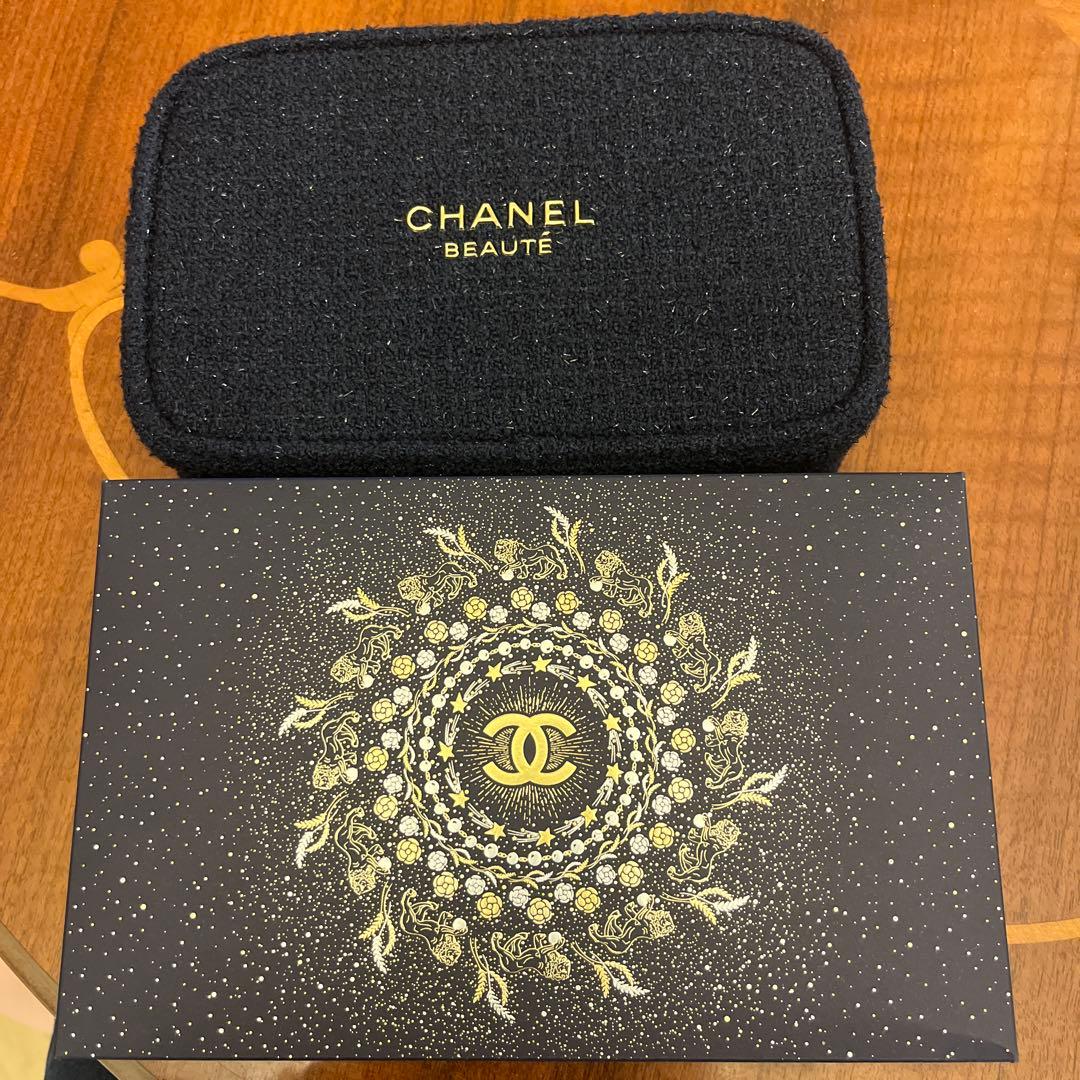 CHANEL BEAUTE ツイードジッパーポーチ