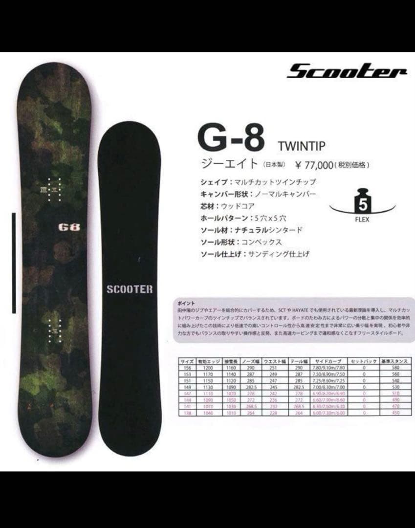 Scooter G8 16-17 153cmスノーボード