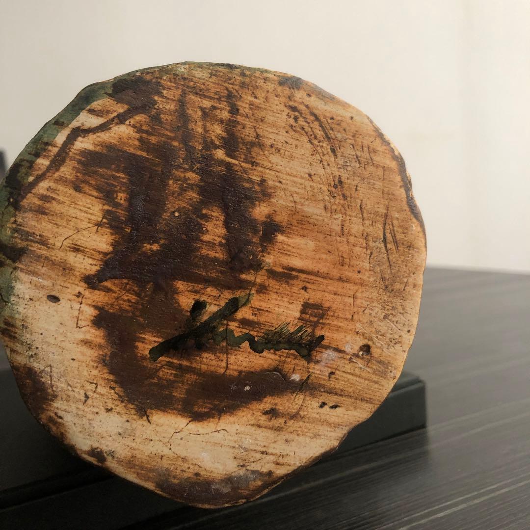 陶芸作品　陶人形シリーズ作品①   陶彫刻　淡水パールネックレスを装着