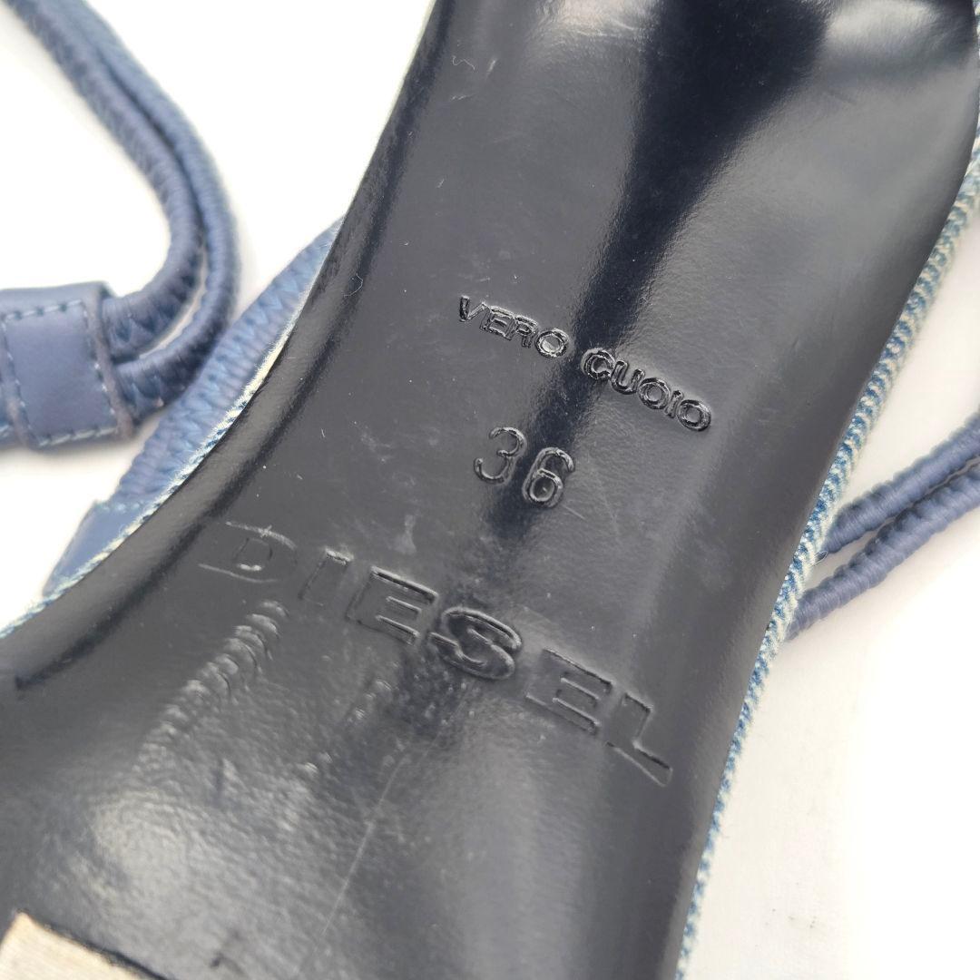 美品 DIESEL ディーゼル パンプス サンダル デニム D-Venus