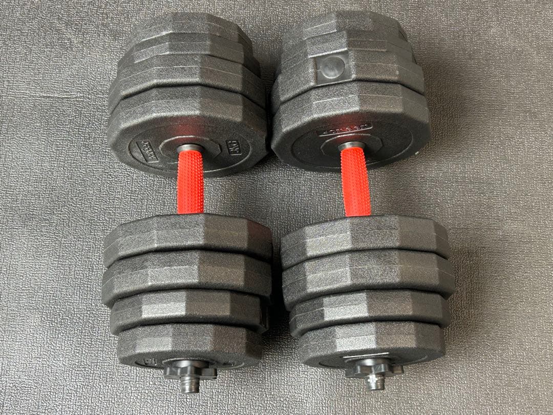 ダンベルセット　片方約20キロ　合計40キロ　バーベルになるシャフト付