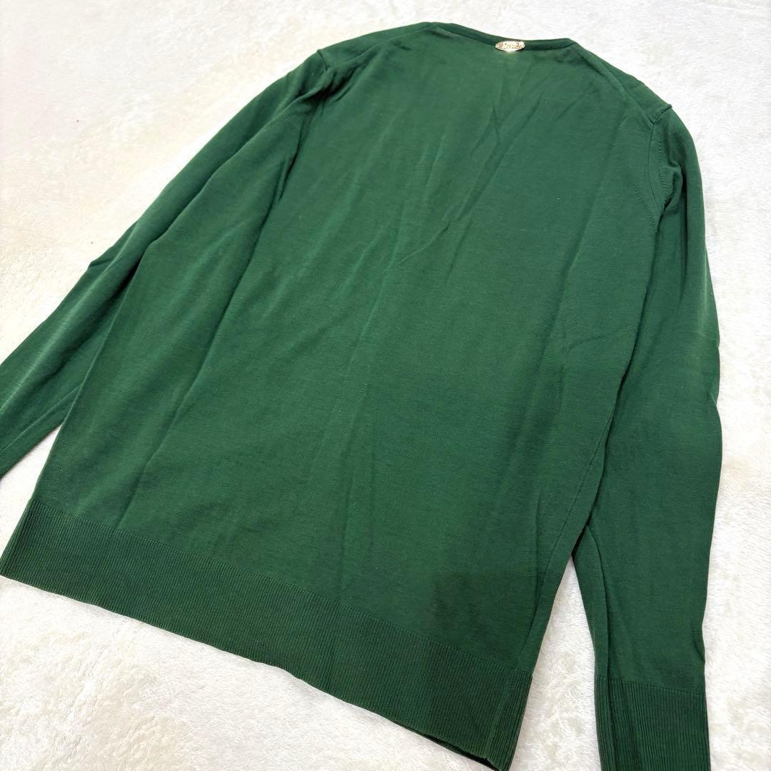 未使用級ミューズドゥーズィエムクラスFFカーディガン金ボタングリーンクルーネック