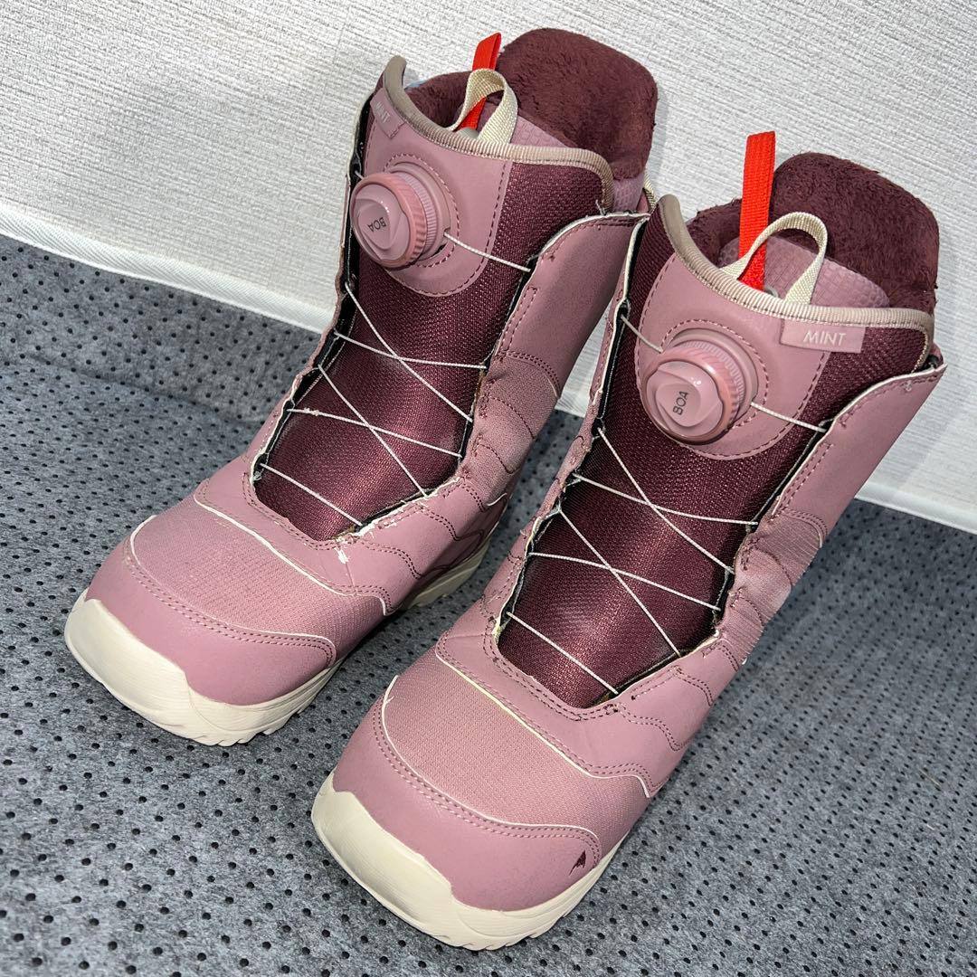 7-8回使用 24.5cm BURTON MINT BOAピンクブーツ