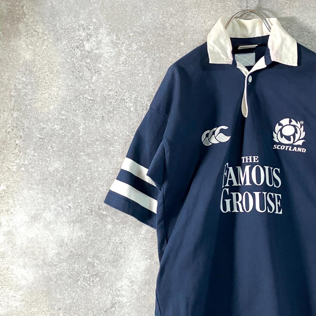 canterbury　02-05 スコットランド代表 ラガーシャツ　ラグビー　紺