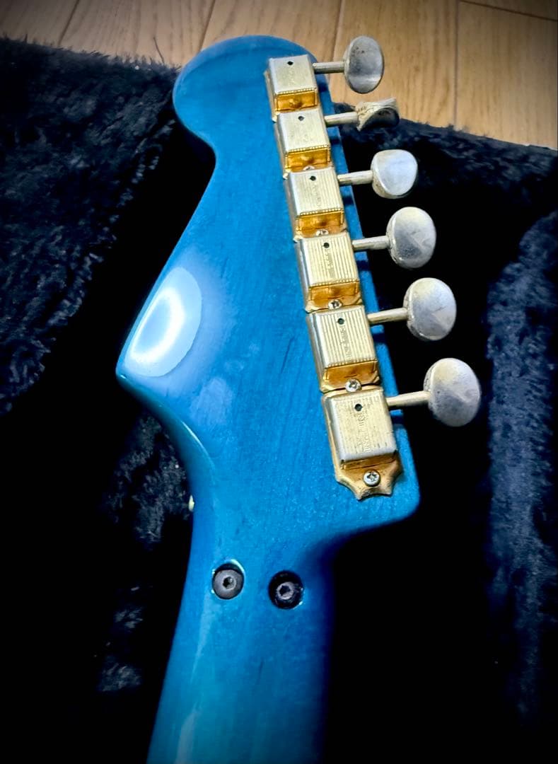 シェクター schecter エレキギター 青色 キルトメイプルトップ