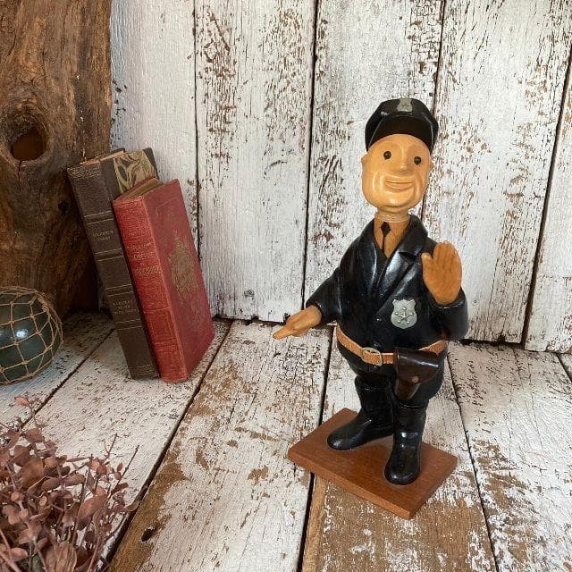 80s イタリア ヴィンテージ ROMERロメール 木彫り 人形 ポリス 警察官