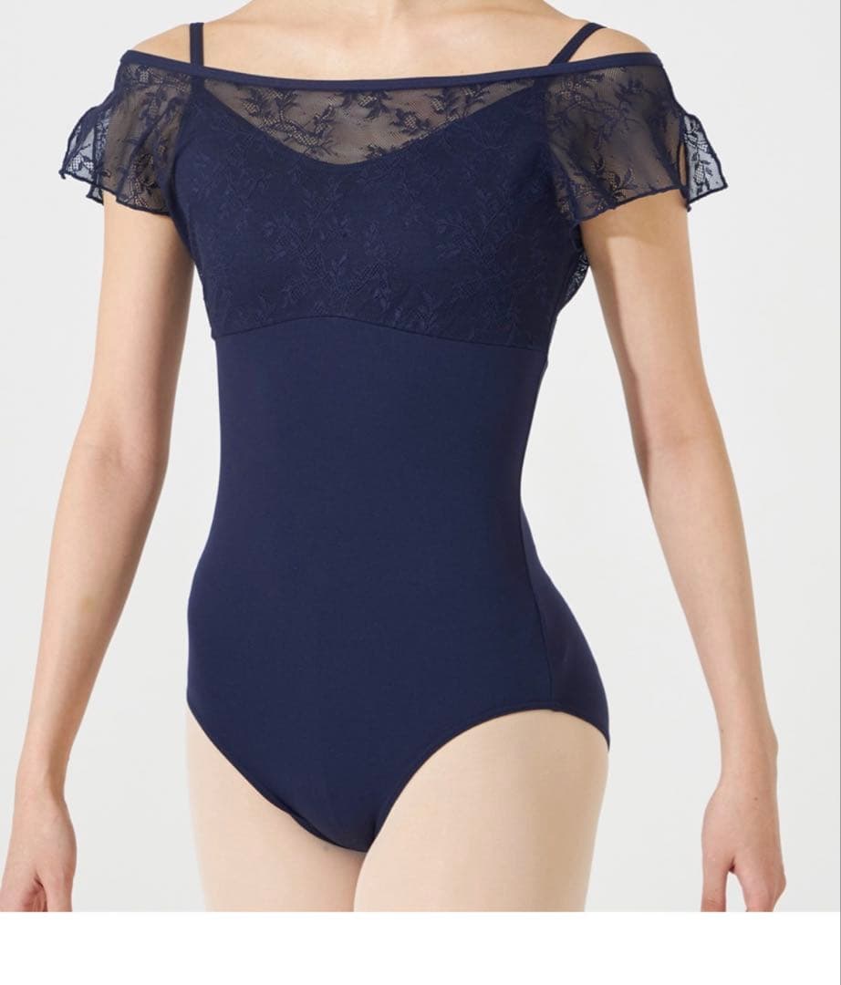 チャコット　胸元レースレオタード　L