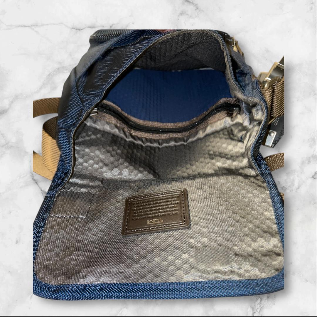 TUMI ショルダーバッグ ネイビー×ブラウン 斜め掛け 正規品