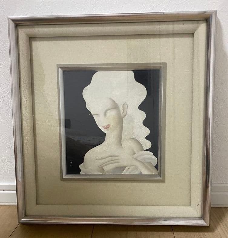 東郷青児　油彩　婦人像　絵　額　美術　インテリア