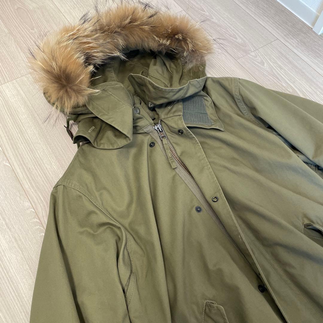 ジャーナルスタンダード　オリーブグリーン ファー付きモッズコート