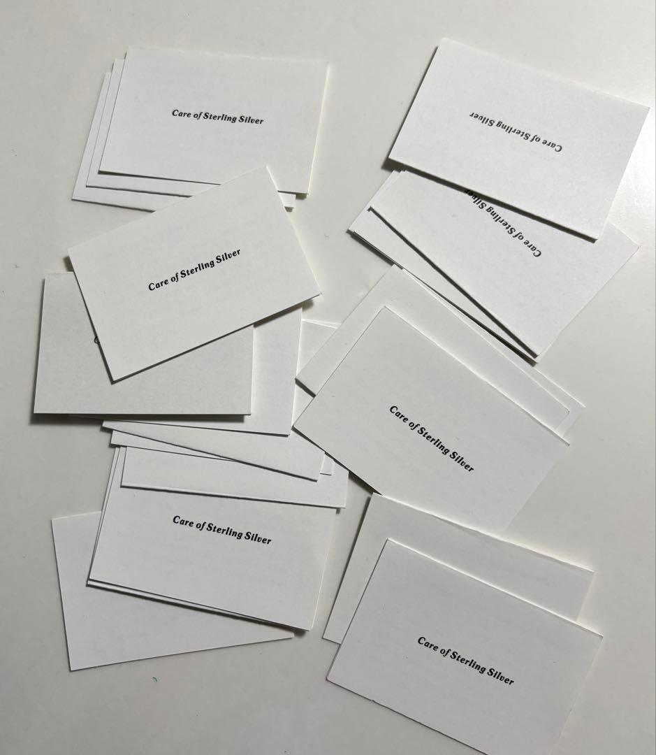 Tiffany & Co. スターリングシルバー手入れ説明カード 21枚セット