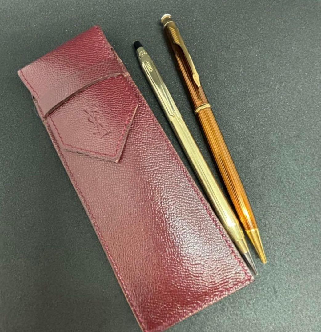 ◾︎CROSS 10金張 Parker サンローラン ペンケース付【価格交渉歓迎】