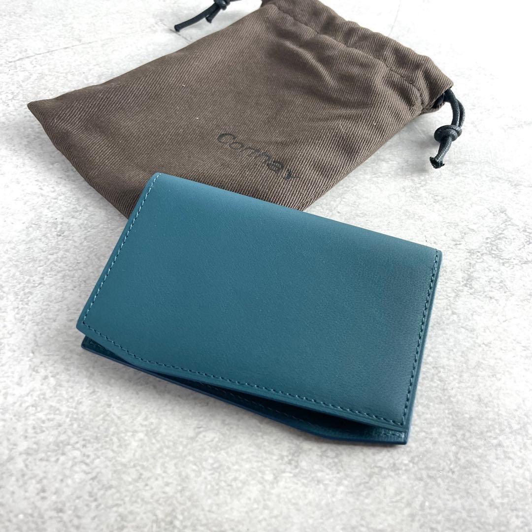 未使用✨ corthay カードケース コルテ キャメルレザー 本革 ブルー