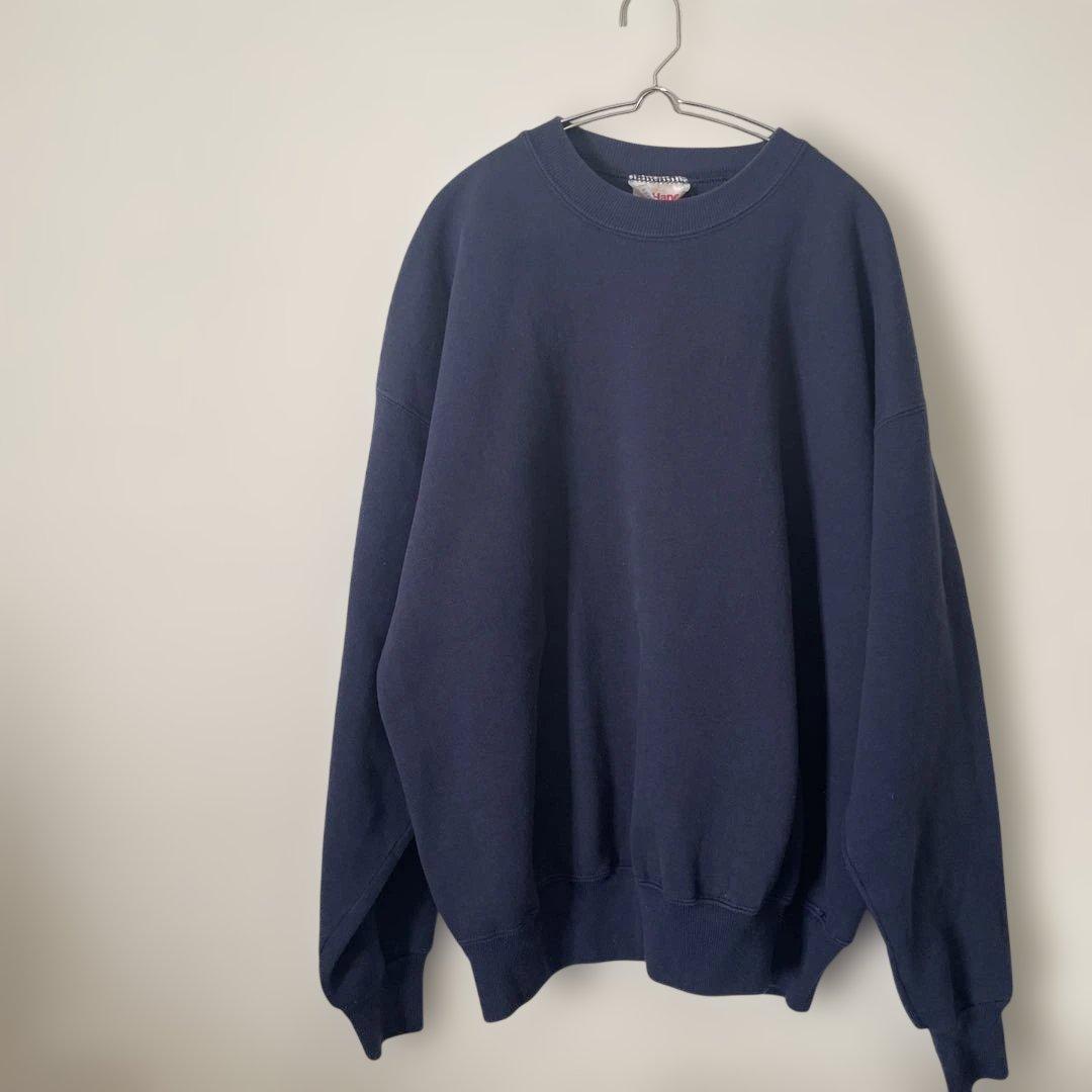 Hanes プレミアムウェイト ネイビー スウェット L