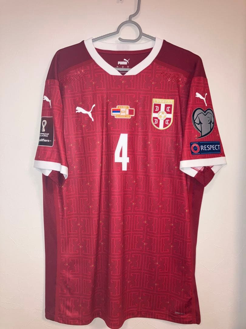 支給品セルビア代表代表ミレンコビッチ選手ユニフォーム　PUMAワールドカップ予選