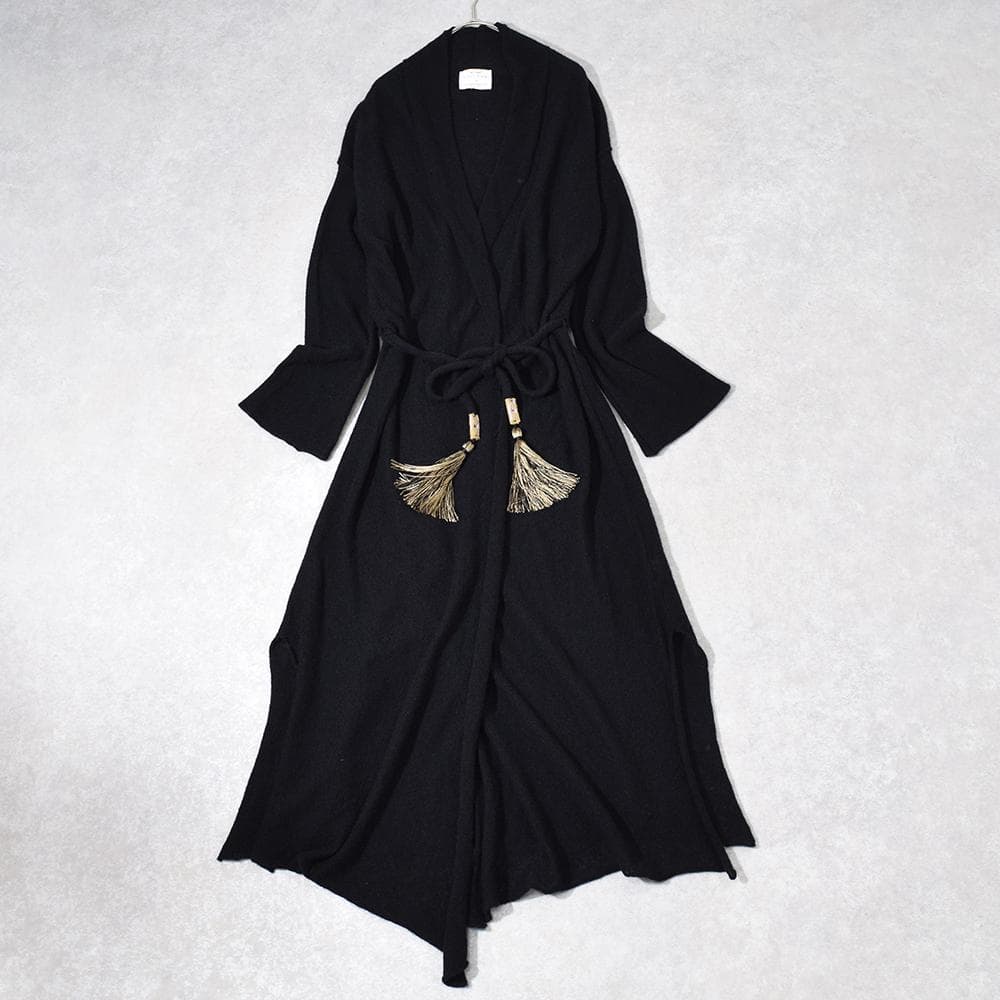 forte_forte カシミヤ ガウン ロングカーディガン タッセル紐付き