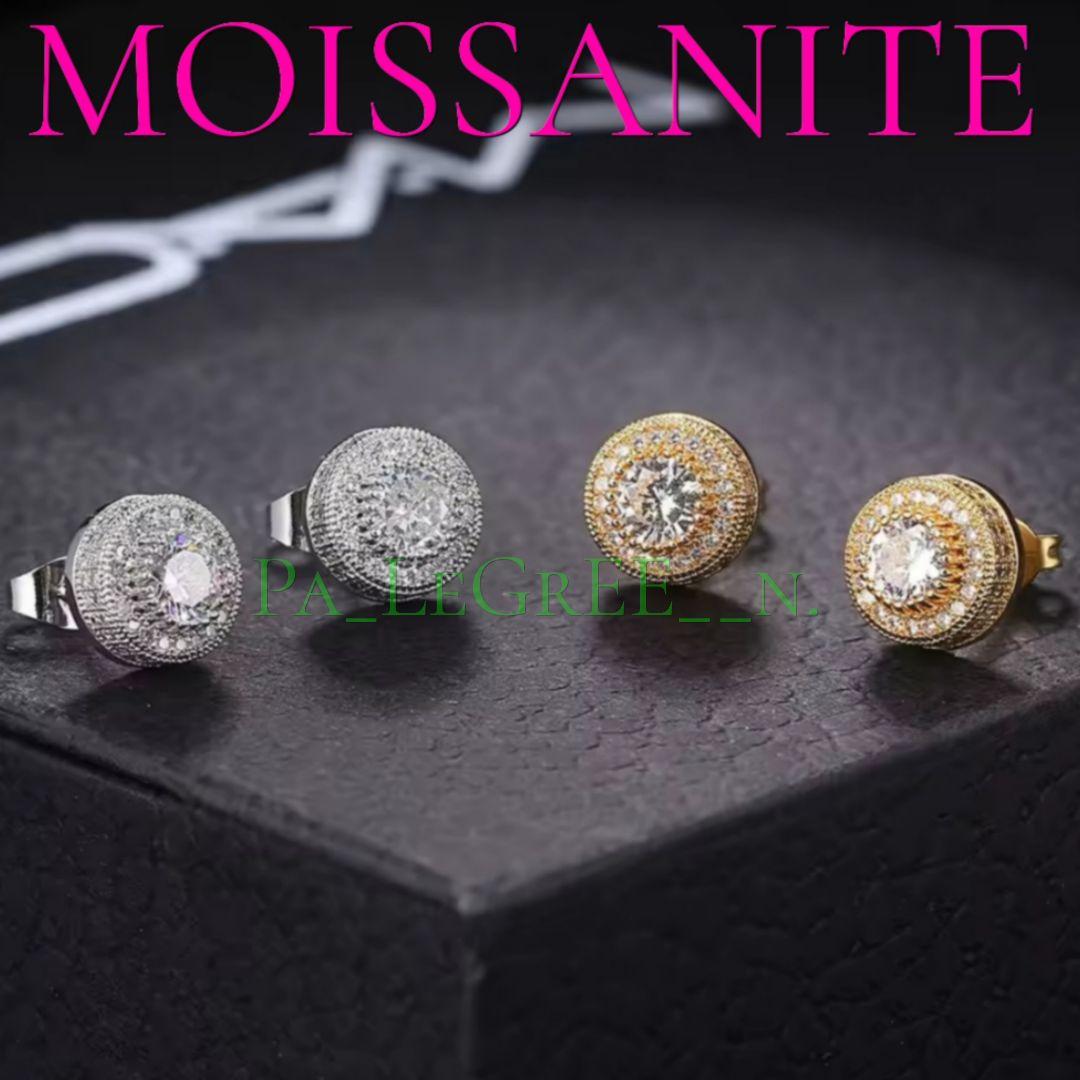 pp0pピアス♪　メンズ　レディース　モアサナイト　S925　プラチナ　18k