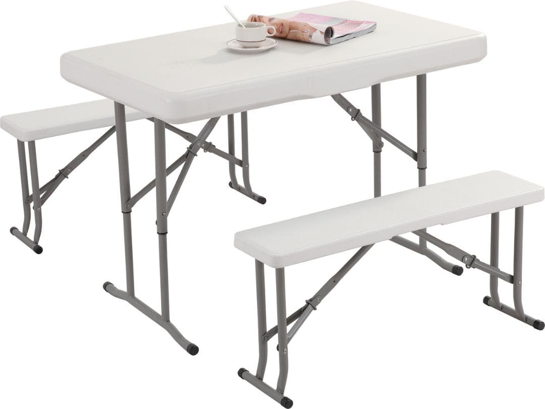 ワークテーブル ガーデンテーブル セット 3点セット 折りたたみ アウトドア屋外