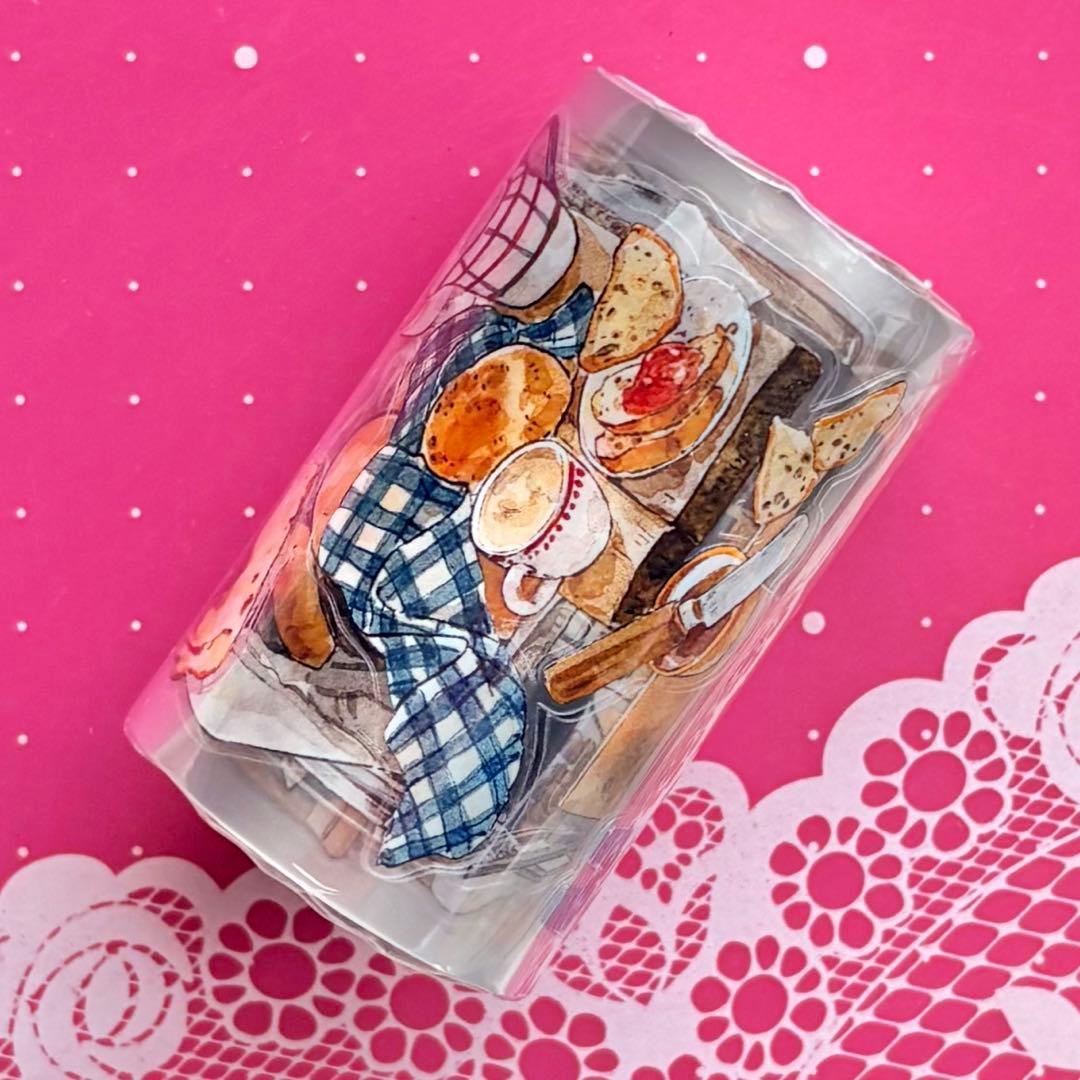 雾面PET 咖啡时光 ダイカット加工 6.5cm×5m 海外マスキングテープ