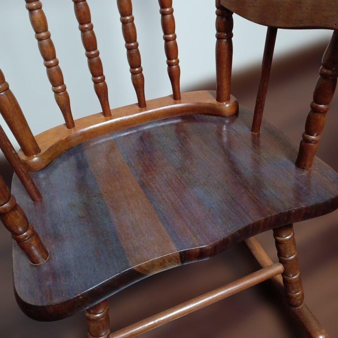 木製 キッズ ロッキングチェア 高さ約73.5cm幅約41.5cm奥行約52cm