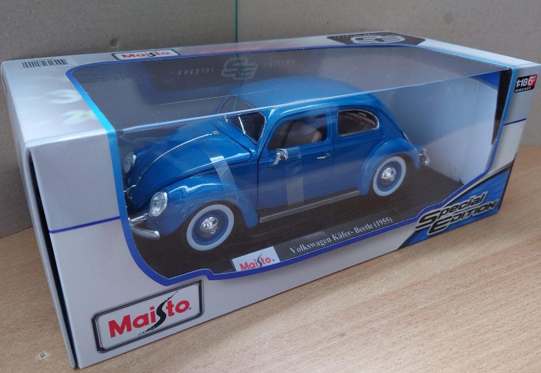 1/18 フォルクスワーゲン ビートル ブルー BEETLE 1955 ミニカー