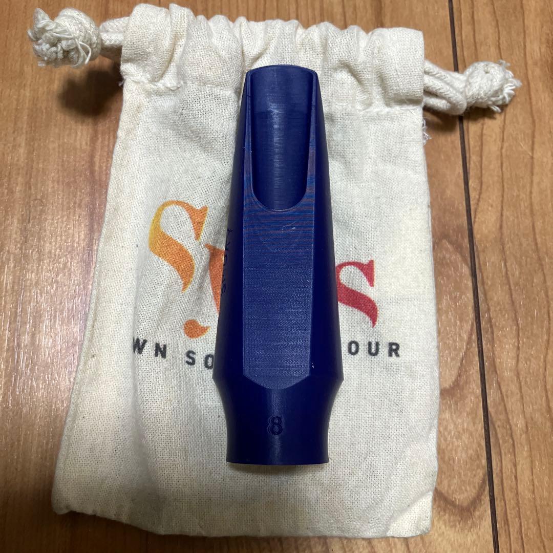 Syosテナーサックス　マウスピース　Smorky 8ブルー&ホワイト
